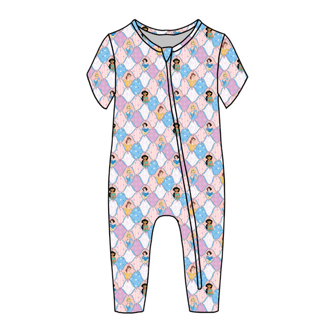 Princess Dreams - Dandelion Short Sleeve Sleeper Bamboo - PRE ORDER