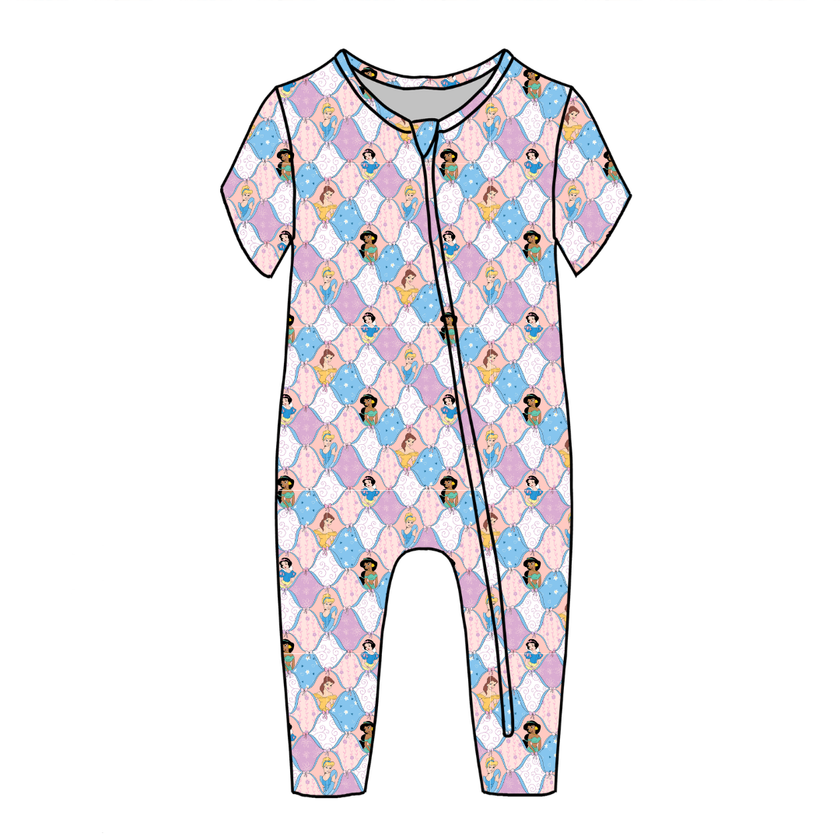 Princess Dreams - Dandelion Short Sleeve Sleeper Bamboo - PRE ORDER