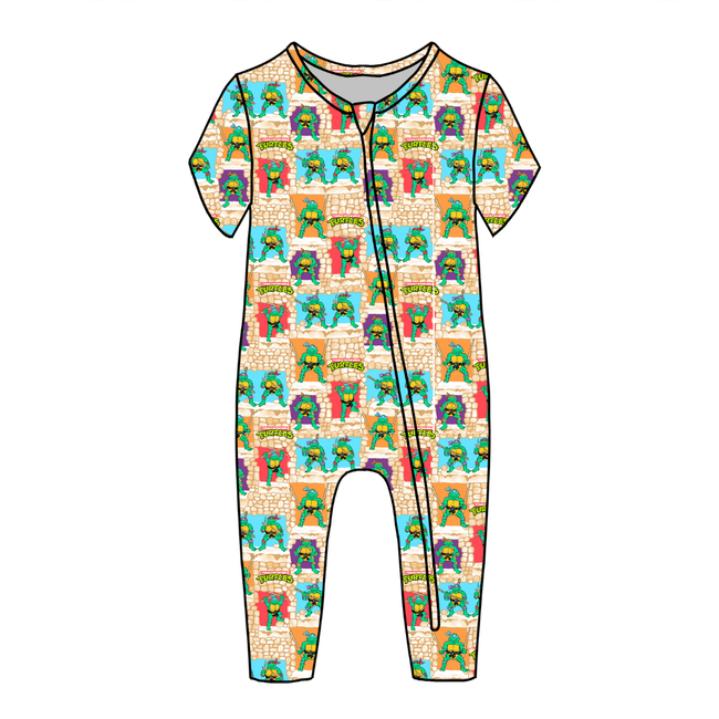 Turtle Dreams - Dandelion Short Sleeve Sleeper Bamboo - PRE ORDER