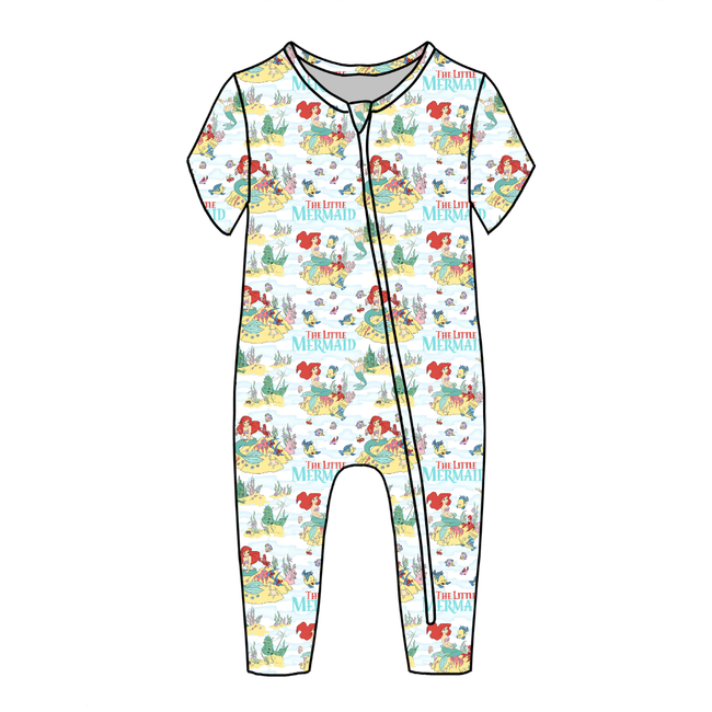 Mermaid Dreams - Dandelion Short Sleeve Sleeper Bamboo - PRE ORDER