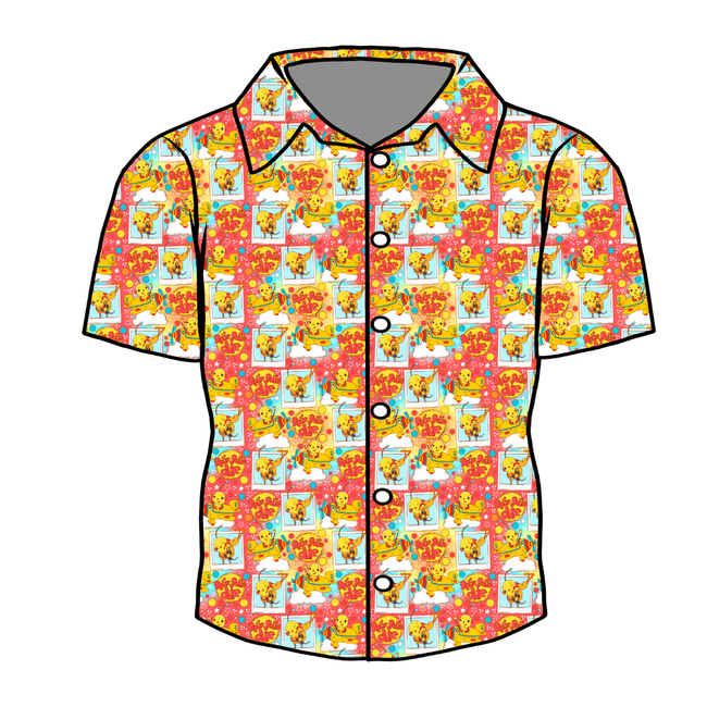Retro Robot Adventures Dapper Short Sleeve Button Bamboo Shirt - PRE ORDER