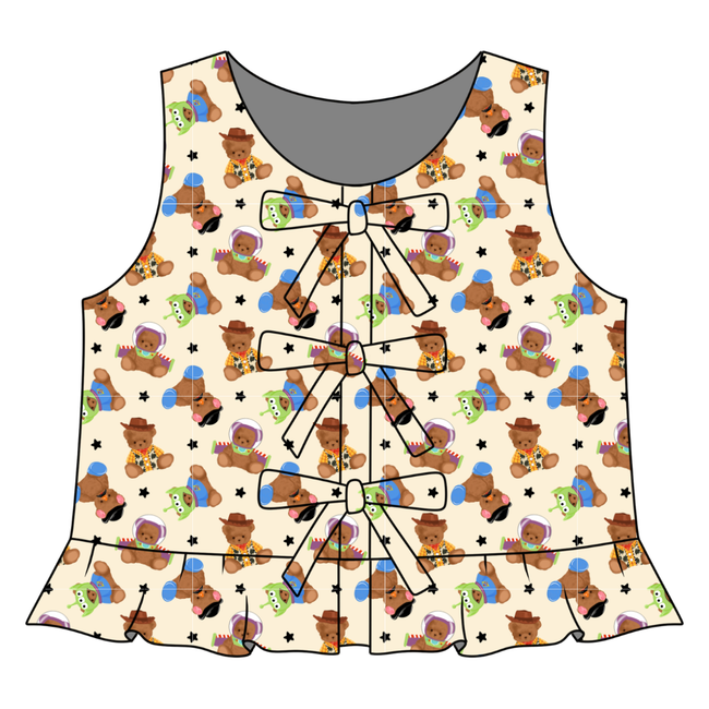 Toy Box Besties Blossom Girl's Front Tie Top - Knit - Pre Order