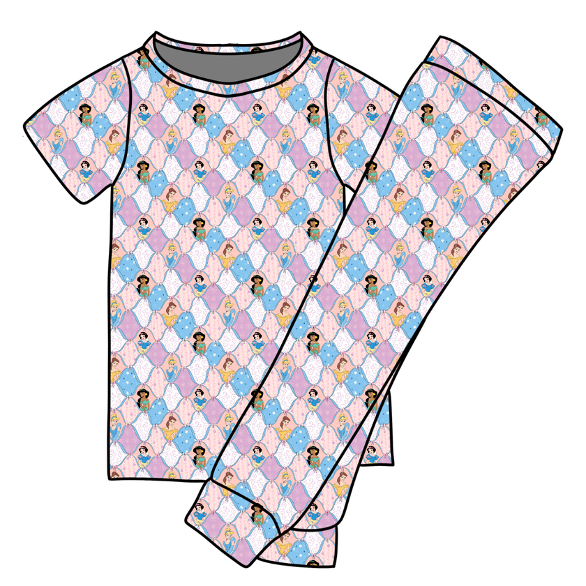 Princess Dreams - Cozy Bamboo Short Sleeve Pants Set - PRE ORDER