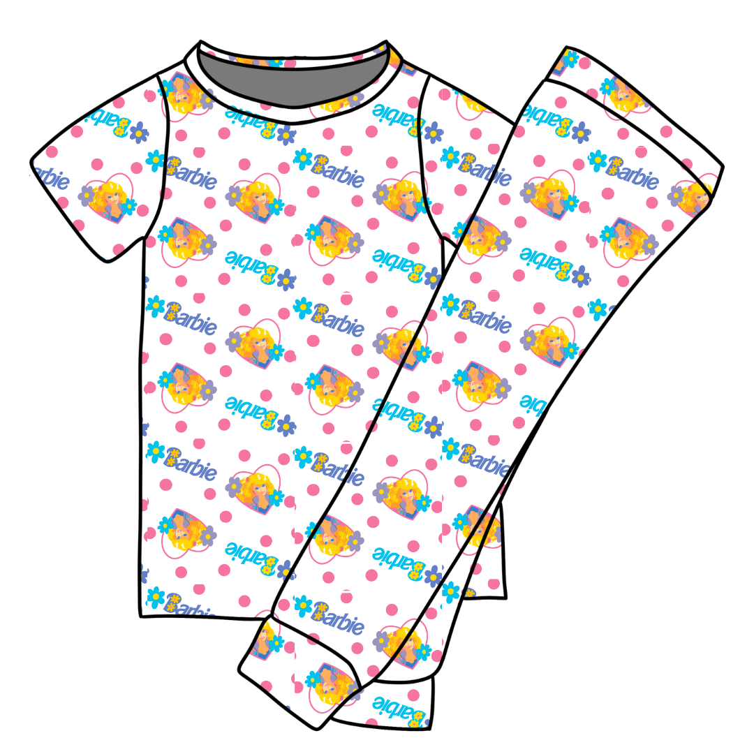 Party Girl Vintage Sheet - Cozy Bamboo Short Sleeve Pants Set - PRE ORDER