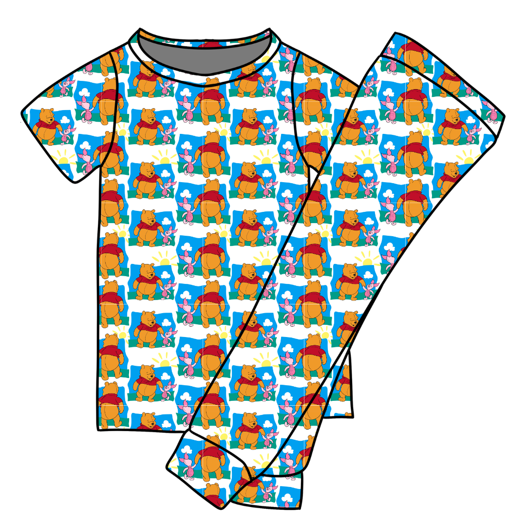 Best Friends  - Cozy Bamboo Short Sleeve Pants Set - PRE ORDER