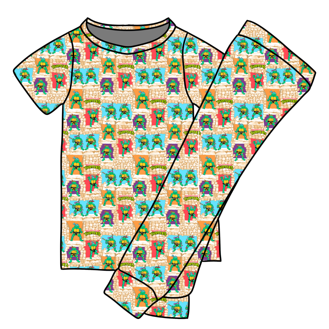 Turtle Dreams - Cozy Bamboo Short Sleeve Pants Set - PRE ORDER