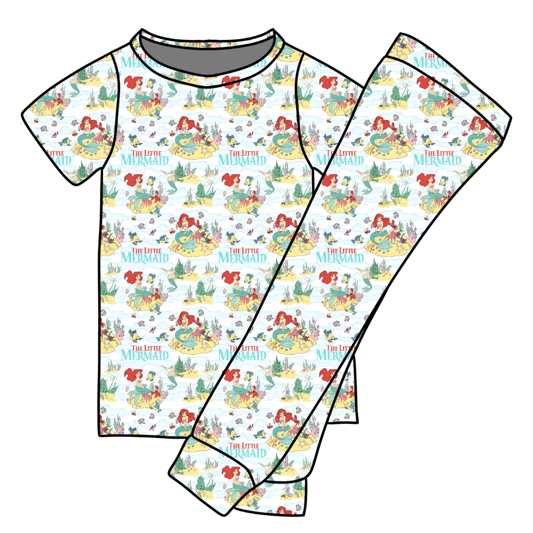 Mermaid Dreams - Cozy Bamboo Short Sleeve Pants Set - PRE ORDER