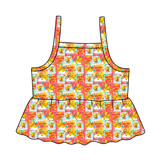 Retro Robot Adventures Tootsie Peplum Tank Knit - PRE ORDER