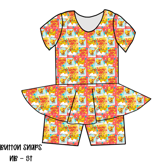 Retro Robot Adventures Haven Skirted Romper - Knit - Pre Order