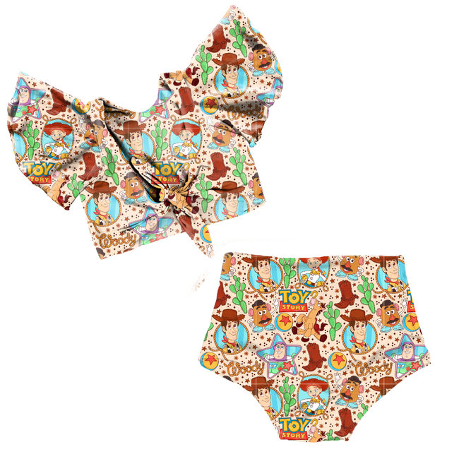 Howdy Partner Flutter Sleeve Two-Piece Swim - Pre Order