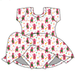 Dino Vintage Sheet - Chic Short sleeve Skirted Leotard Knit - PRE ORDER