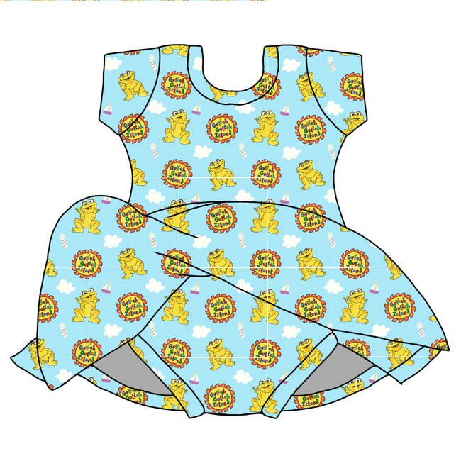 On the Island - Chic Short sleeve Skirted Leotard Knit - PRE ORDER