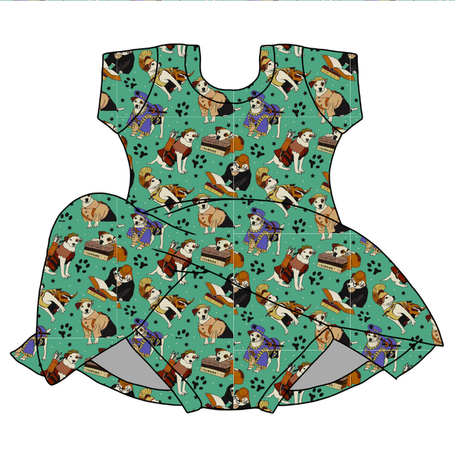 Wishbone - Chic Short sleeve Skirted Leotard Knit - PRE ORDER