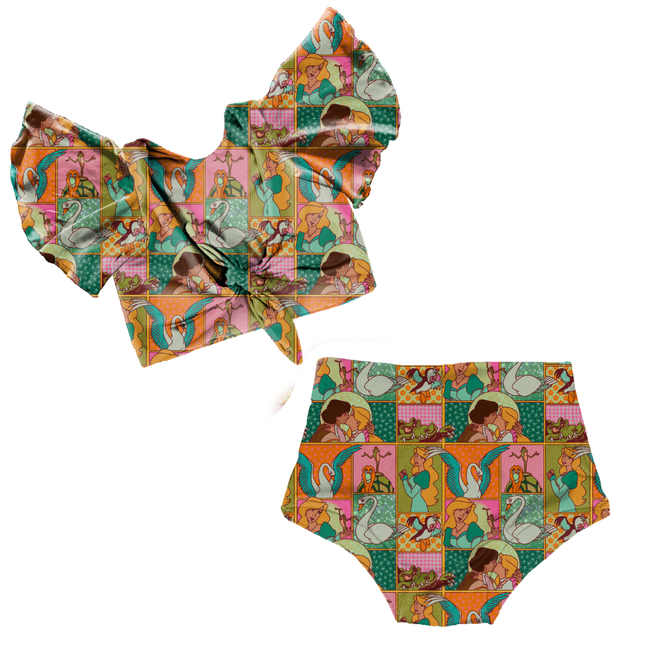 Swan Flutter Sleeve Two-Piece Swim - Pre Order