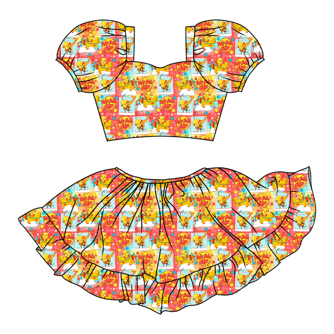 Retro Robot Adventures Starlet Skirt Set Knit - PRE ORDER