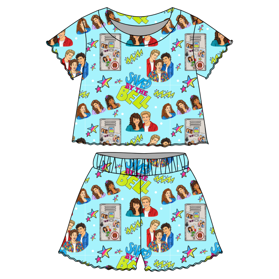Bayside Days Orchid Ruffle Short Sleeve Short Set Bamboo - PRE ORDER