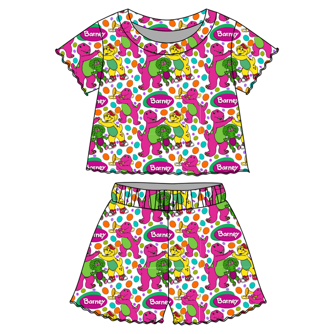 Gumdrops Orchid Ruffle Short Sleeve Short Set Bamboo - PRE ORDER
