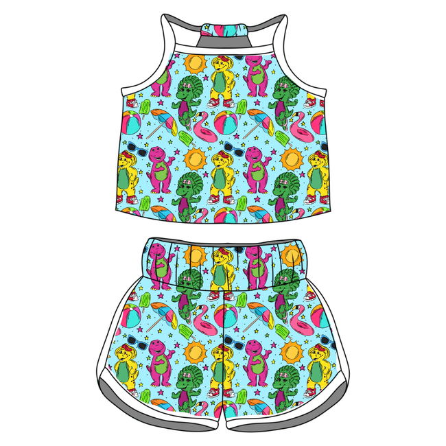 Backyard Adventures Indigo Tank Short Set - Knit - Pre Order