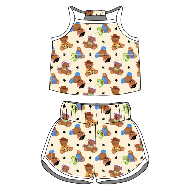 Toy Box Besties Indigo Tank Short Set - Knit - Pre Order