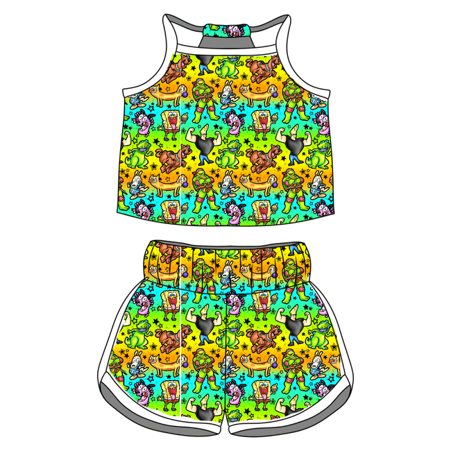 Cartoons Indigo Tank Short Set - Knit - Pre Order