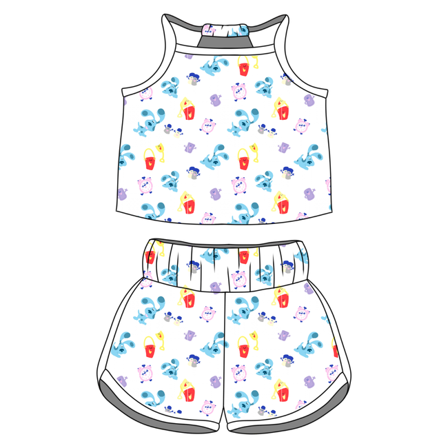 Clue Indigo Tank Short Set - Knit - Pre Order