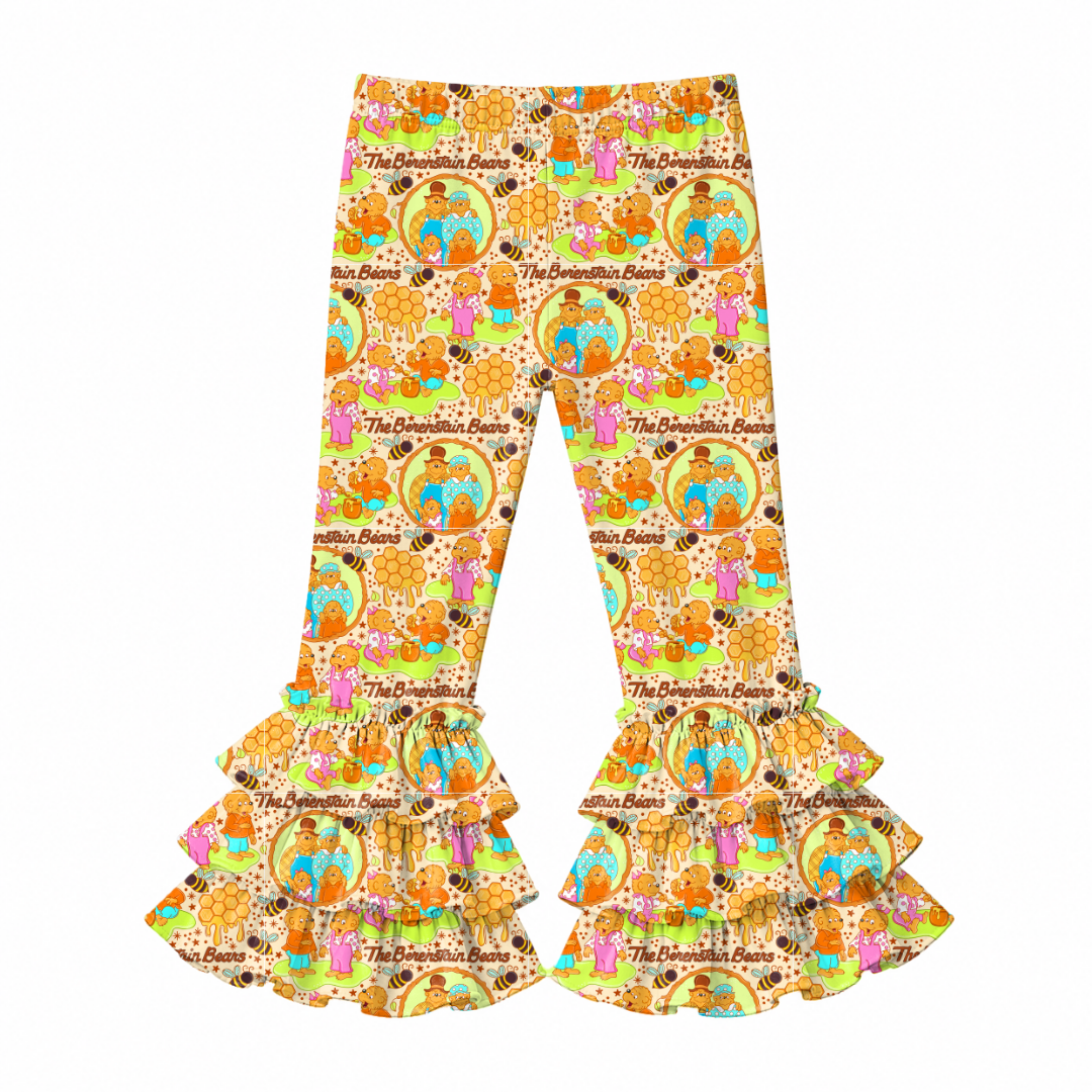 Honey Bear Memories Juniper Ruffle Leggings - Knit - Pre Order - Christmas Special