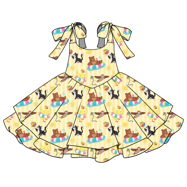 Summer Bear Rio Shoulder Tie Dress - Knit - Pre Order