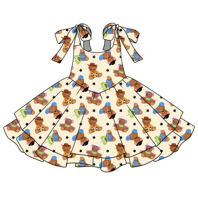 Toy Box Besties Rio Shoulder Tie Dress - Knit - Pre Order