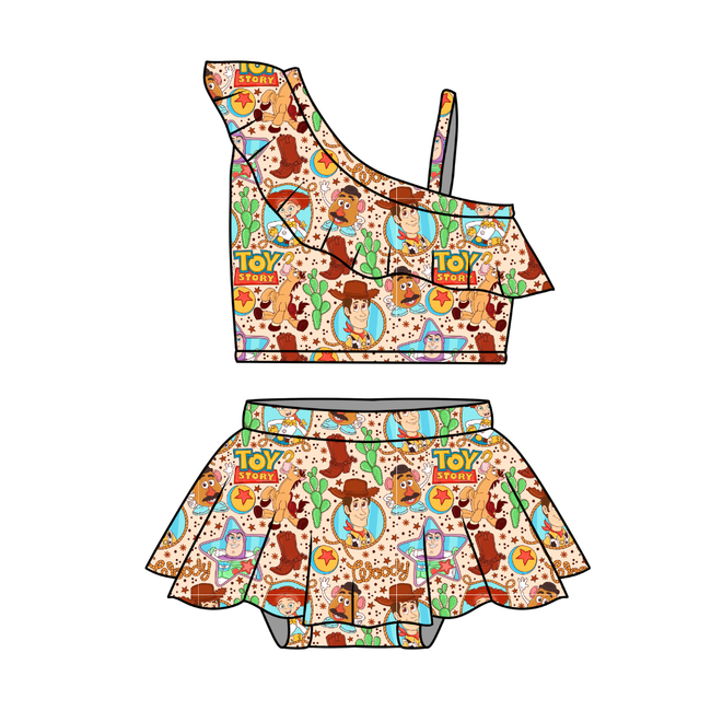 Howdy Partner One Shoulder Two-Piece Swim - Pre Order
