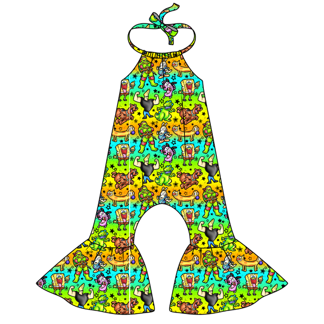 Cartoons Stardust Bellbottom Halter Romper Knit - PRE ORDER