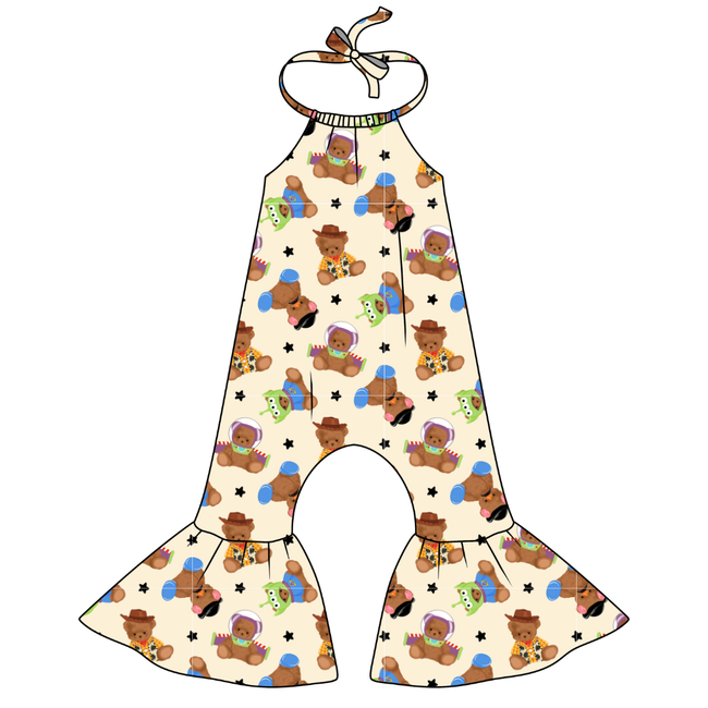 Toy Box Besties Stardust Bellbottom Halter Romper Knit - PRE ORDER