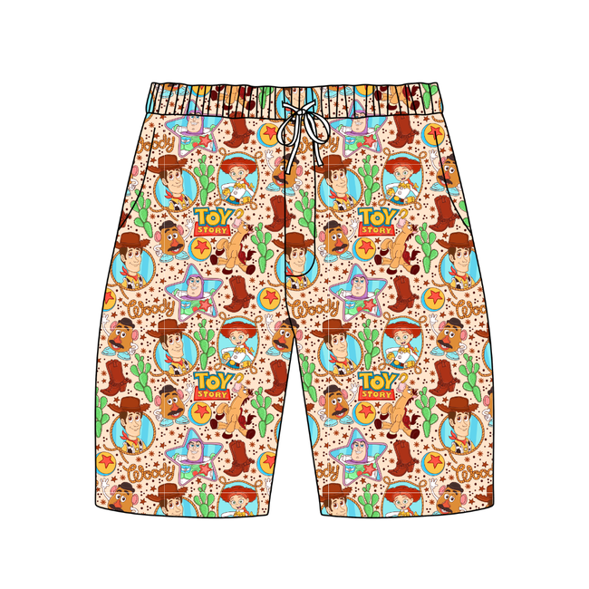 Howdy Partner Chill Extended Length Adult Pajama Bamboo Shorts - Pre Order