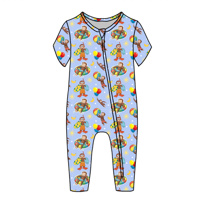 Monkey Around Dandelion Short Sleeve Sleeper Bamboo - PRE ORDER
