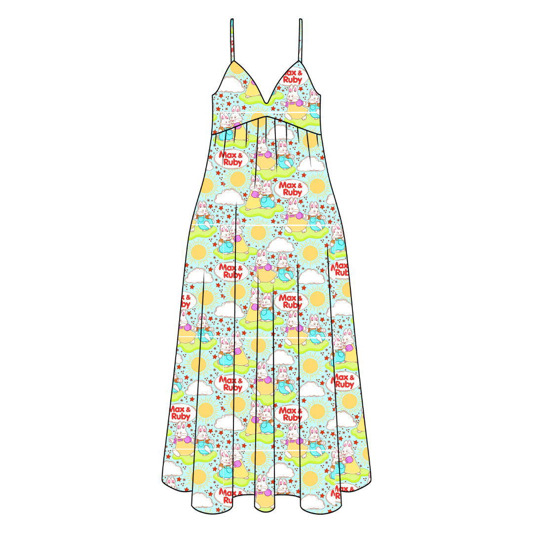 Sunny Bunny Days Harper Women's Low Back Dress Bamboo - Pre Order