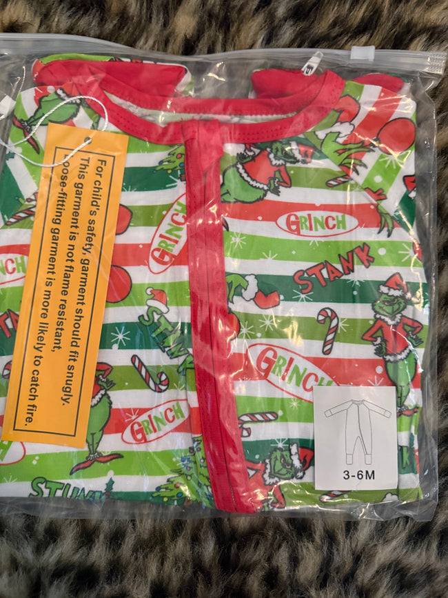 Stink Stripe - Dreamland Long Sleeve Sleeper - Bamboo - Ready to Ship Christmas
