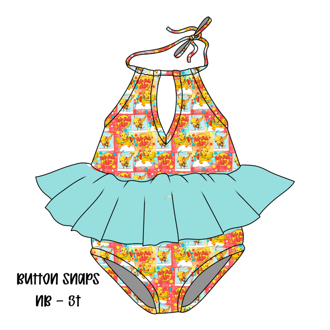 Retro Robot Adventures Party Swim - Pre Order