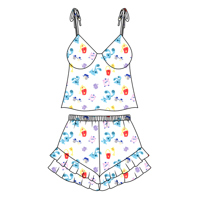Clue Peachy Women's Ruffle Short Set Bamboo - Pre Order