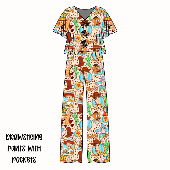 Howdy Partner Lollipop Women's Front Tie Set Bamboo - Pre Order