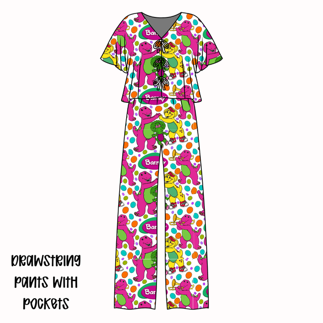 Gumdrops Lollipop Women's Front Tie Set Bamboo - Pre Order