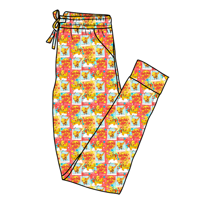 Retro Robot Adventures Daze Adult Bamboo Joggers - Pre Order