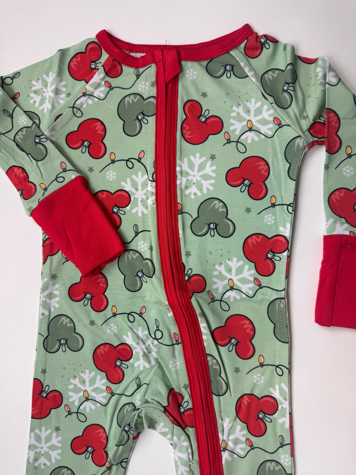XMAS LIGHTS - DREAMLAND LONG SLEEVE SLEEPER - BAMBOO