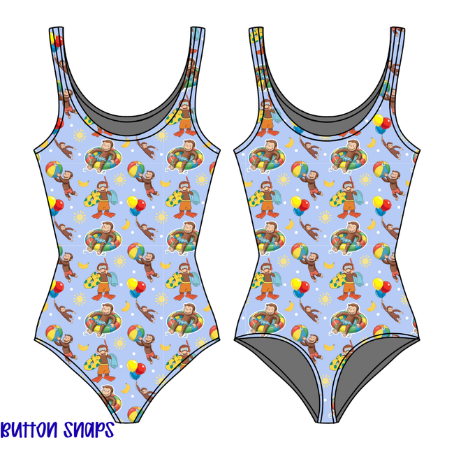 Monkey Around Sapphire Women's Bamboo Leotard - Pre Order