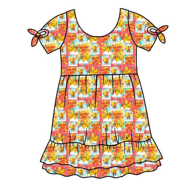Retro Robot Adventures Serenity Short Sleeve Lounge Dress - PRE ORDER