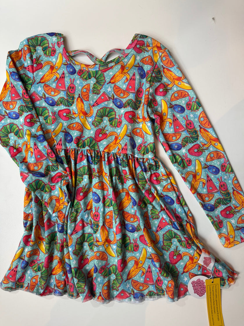 HUNGRY - VIOLET LONG SLEEVE TWIRL DRESS - KNIT