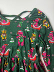 DINO CHRISTMAS - VIOLET LONG SLEEVE TWIRL DRESS - KNIT