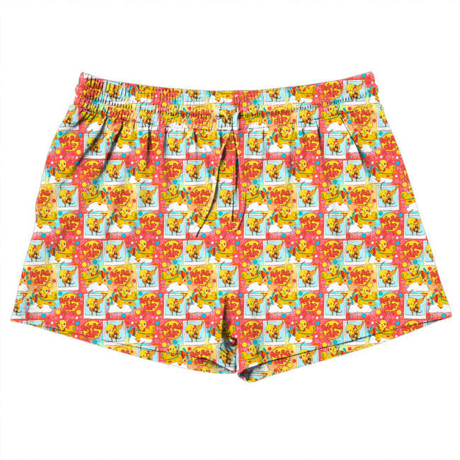 Retro Robot Adventures Jazzy Adult Pajama Bamboo Shorts - Pre Order
