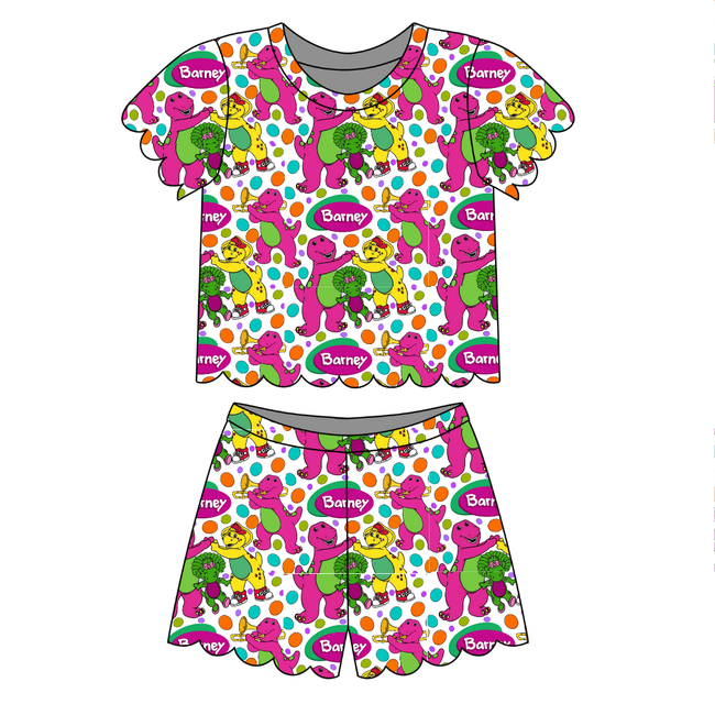 Gumdrops Goldie Scalloped Short Set - Knit - Pre Order