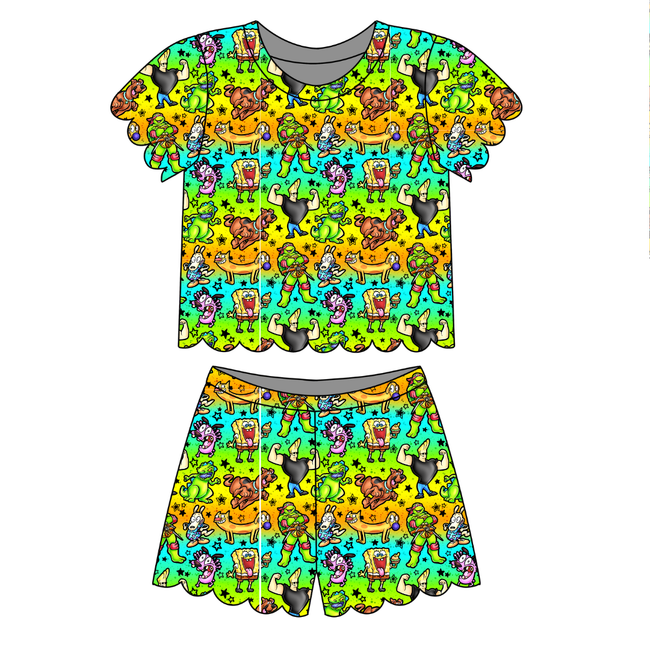 Cartoons Goldie Scalloped Short Set - Knit - Pre Order