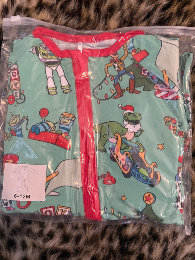 Christmas Toys - Dreamland Long Sleeve Sleeper - Bamboo - Ready to Ship Christmas