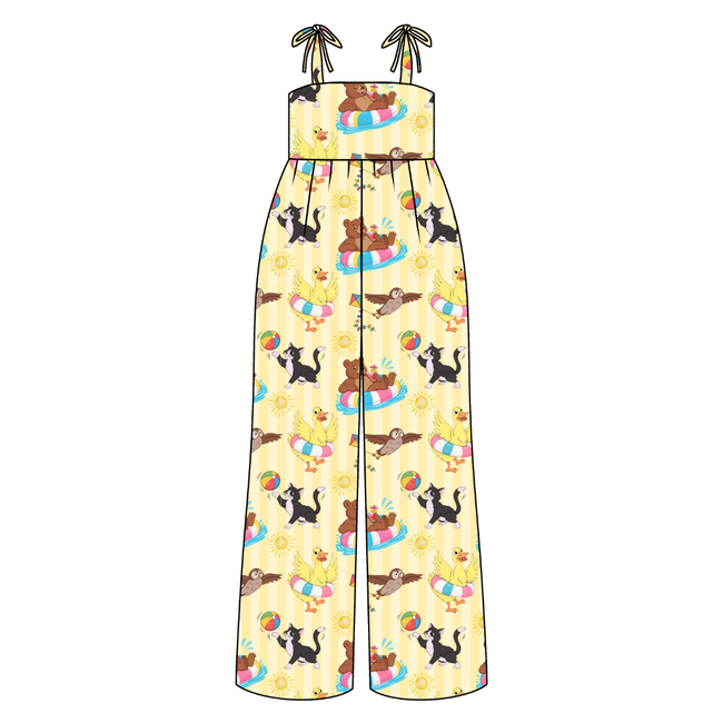 Summer Bear Rene Adult Shoulder Tie Jumpsuit Bamboo - Pre Order